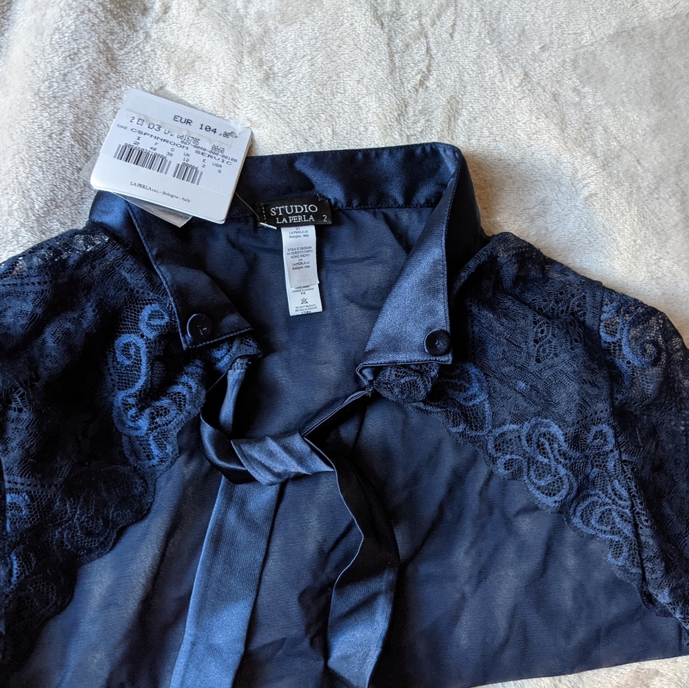 La Perla Studio Navy lace lingerie cape 2/ S